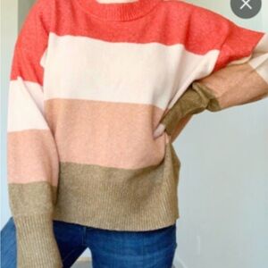 Color block sweater a new day rainbow